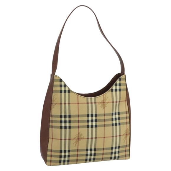 Burberry Nova Check Shoulder Bag Pvc Leather Beige - Picture 1 of 16
